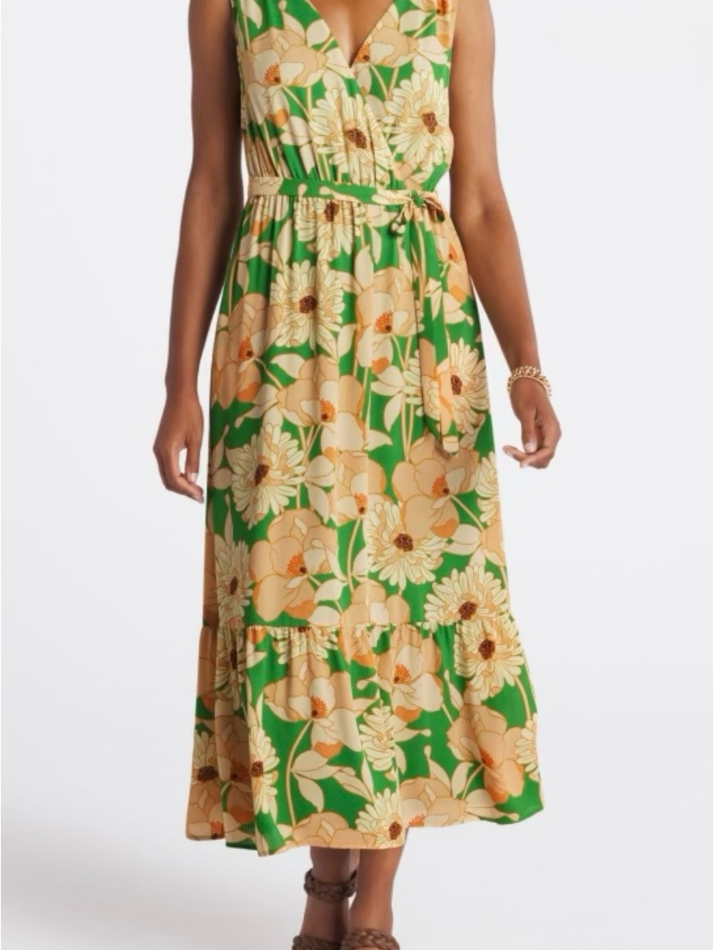 Les Serein Floral V-Neck Maxi Dress